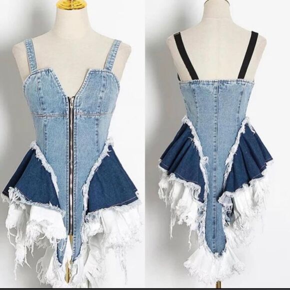 NWT multi denim mini dress - Picture 2 of 3